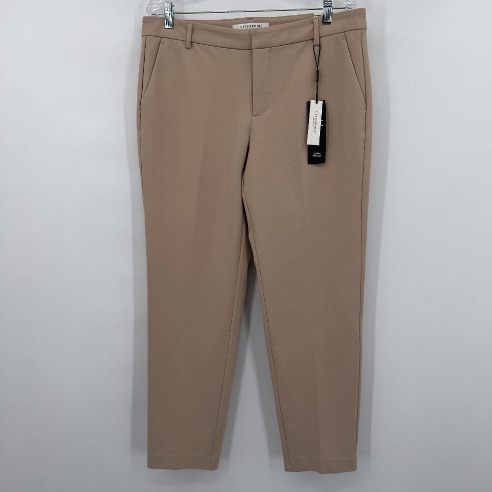 Liverpool Los Angeles Kelsey Straight Trouser Tan Stretch Work Pants Women’s 12